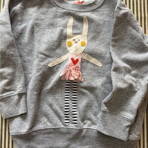 Club Jettie Grey Girls Sweatshirt with Bunny Appliqué